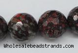 CLD108 15.5 inches 20mm faceted round leopard skin jasper beads