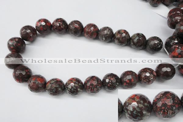 CLD108 15.5 inches 20mm faceted round leopard skin jasper beads