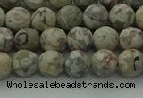 CLD202 15.5 inches 8mm round matte Chinese leopard skin jasper beads