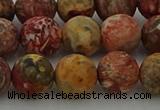 CLD214 15.5 inches 12mm round matte leopard skin jasper beads