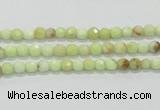 CLE32 15.5 inches 4mm faceted round lemon turquoise beads wholesale