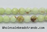 CLE34 15.5 inches 8mm faceted round lemon turquoise beads wholesale