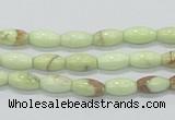 CLE35 15.5 inches 5*10mm rice lemon turquoise beads wholesale