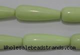 CLE77 15.5 inches 10*30mm teardrop lemon turquoise beads