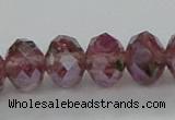 CLG06 12 inches 6*8mm faceted rondelle handmade lampwork beads