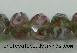 CLG10 12 inches 6*8mm faceted rondelle handmade lampwork beads