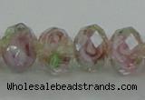 CLG11 12 inches 6*8mm faceted rondelle handmade lampwork beads