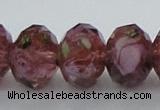 CLG15 13.5 inches 9*12mm faceted rondelle handmade lampwork beads