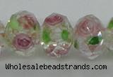 CLG18 13.5 inches 9*12mm faceted rondelle handmade lampwork beads