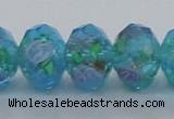 CLG23 13.5 inches 9*12mm faceted rondelle handmade lampwork beads