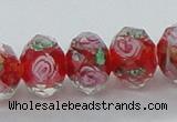 CLG25 15 inches 8*10mm faceted rondelle handmade lampwork beads