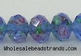 CLG27 15 inches 8*10mm faceted rondelle handmade lampwork beads