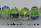 CLG38 14 inches 8*10mm faceted rondelle handmade lampwork beads