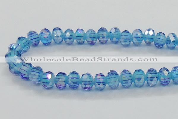 CLG46 13 inches 9*12mm faceted rondelle handmade lampwork beads