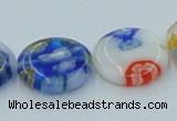 CLG517 16 inches 14mm flat round lampwork glass beads wholesale