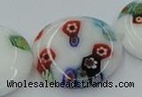 CLG519 16 inches 20mm flat round lampwork glass beads wholesale