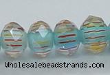 CLG53 13 inches 9*12mm faceted rondelle handmade lampwork beads