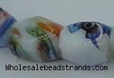 CLG535 16 inches 10*13mm faceted cuboid lampwork glass beads