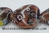 CLG559 16 inches 20*20mm heart goldstone & lampwork glass beads