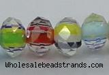 CLG57 13 inches 9*12mm faceted rondelle handmade lampwork beads