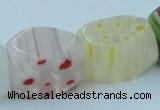 CLG579 16 inches 12*15mm faceted cuboid lampwork glass beads