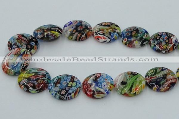 CLG597 16 inches 25mm flat round lampwork glass beads wholesale