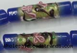 CLG787 15.5 inches 10*40mm cylinder lampwork glass beads wholesale