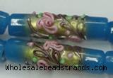 CLG788 15.5 inches 10*40mm cylinder lampwork glass beads wholesale