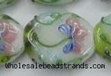 CLG803 15.5 inches 22*28mm oval lampwork glass beads wholesale