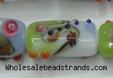 CLG804 15 inches 14*24mm rectangle lampwork glass beads wholesale