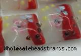 CLG810 15.5 inches 20*20mm square lampwork glass beads wholesale