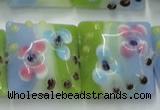 CLG811 15.5 inches 20*20mm square lampwork glass beads wholesale