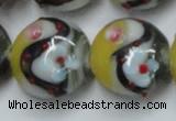 CLG816 15.5 inches 20mm flat round lampwork glass beads wholesale