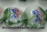 CLG825 15.5 inches 20mm flat round lampwork glass beads wholesale