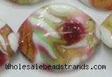 CLG862 15.5 inches 24*30mm marquise lampwork glass beads wholesale