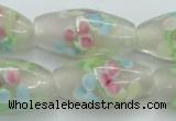 CLG865 14 inches 10*20mm rice lampwork glass beads wholesale