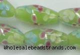 CLG867 15.5 inches 10*20mm rice lampwork glass beads wholesale