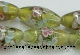 CLG868 15.5 inches 10*20mm rice lampwork glass beads wholesale