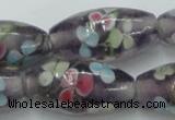 CLG871 15.5 inches 10*20mm rice lampwork glass beads wholesale