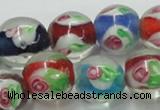 CLG876 15.5 inches 12mm round lampwork glass beads wholesale