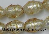 CLG881 2PCS 16 inches 12*18mm oval lampwork glass beads wholesale