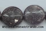 CLI02 15.5 inches 25mm flat round natural lilac jasper beads wholesale