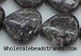 CLI04 15.5 inches 25*25mm heart natural lilac jasper beads wholesale