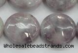 CLI57 15.5 inches 25mm flat round natural lilac jasper beads wholesale