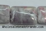 CLI65 15.5 inches 22*30mm rectangle natural lilac jasper beads wholesale