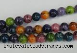 CLJ215 15.5 inches 6mm round mixed color dyed sesame jasper beads