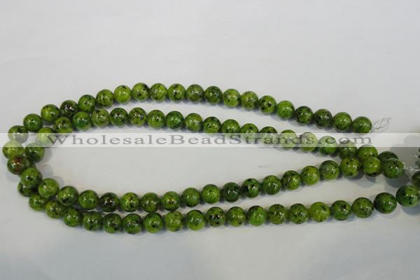 CLJ230 15.5 inches 10mm round dyed sesame jasper beads wholesale