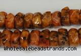 CLJ246 15.5 inches 6*11mm faceted nuggets dyed sesame jasper beads