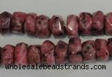 CLJ247 15.5 inches 6*11mm faceted nuggets dyed sesame jasper beads