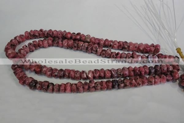 CLJ247 15.5 inches 6*11mm faceted nuggets dyed sesame jasper beads